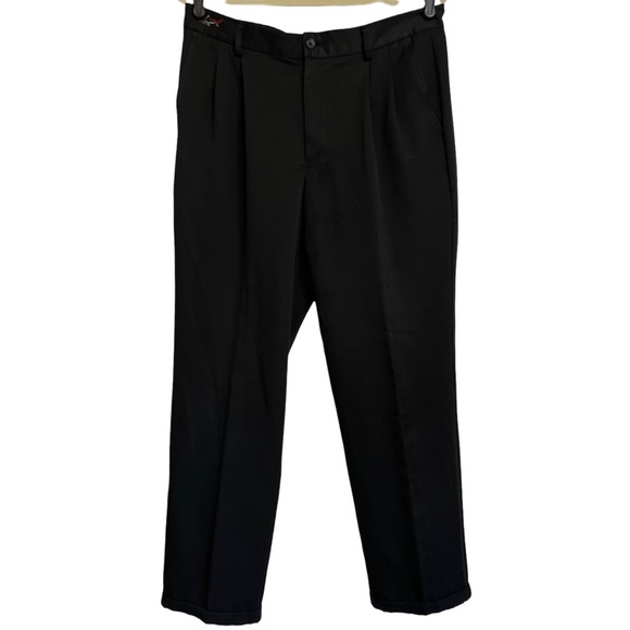 Greg Norman Collection Pants Greg Norman Mens Black Polyester Pleated Front Golf Pants Size
